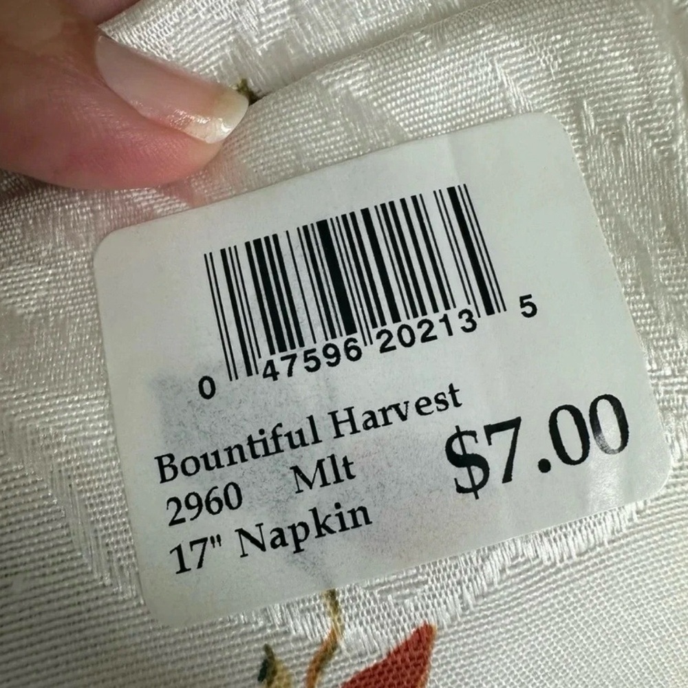 NWT linen cloth thanksgiving fall napkins home table decor dining four total - Picture 4 of 4